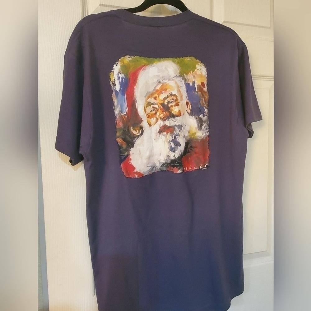 Penley Tultex mens Christmas Holiday‎ Santa face short sleeve t-shirt Sz-L E20